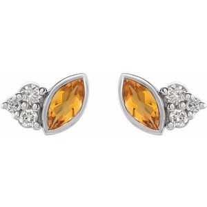 Accented Bezel-Set Earrings