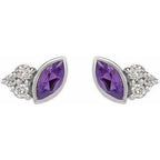 Accented Bezel-Set Earrings