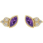 Accented Bezel-Set Earrings