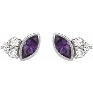 Accented Bezel-Set Earrings