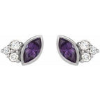 Accented Bezel-Set Earrings