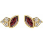 Accented Bezel-Set Earrings