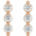 Three-Stone Bar Earrings