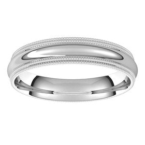 Double Milgrain Comfort-Fit Half Round Band