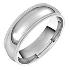 Double Milgrain Comfort-Fit Half Round Band