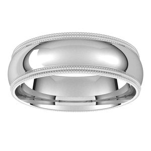 Double Milgrain Comfort-Fit Half Round Band