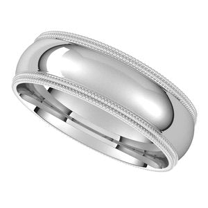 Double Milgrain Comfort-Fit Half Round Band