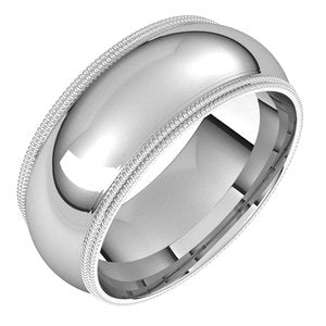 Double Milgrain Comfort-Fit Half Round Band
