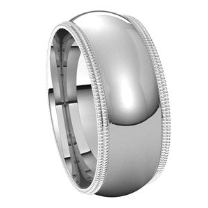 Double Milgrain Comfort-Fit Half Round Band