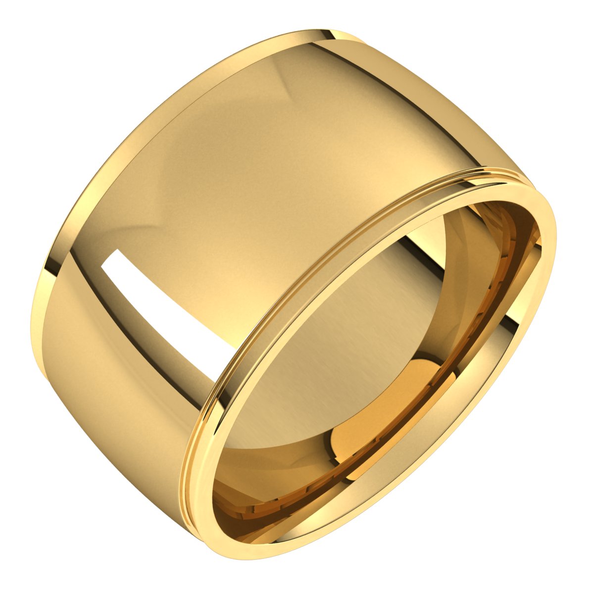 Stepped-Edge Comfort-Fit Half Round Band