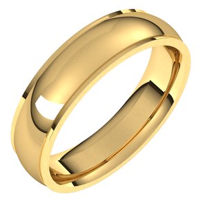 Stepped-Edge Comfort-Fit Half Round Band