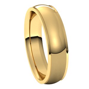 Stepped-Edge Comfort-Fit Half Round Band