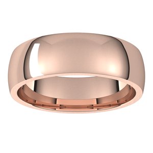 Lightweight Comfort-Fit Half Round Band