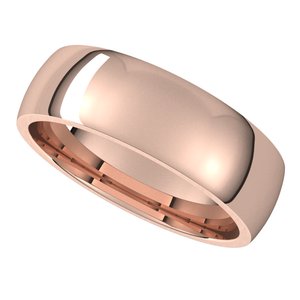 Lightweight Comfort-Fit Half Round Band