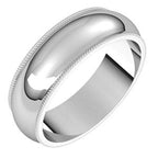 Milgrain Half Round Band