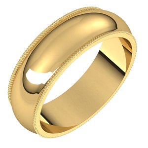 Milgrain Half Round Band
