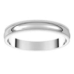 Lightweight Milgrain Half Round Band