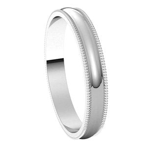 Lightweight Milgrain Half Round Band