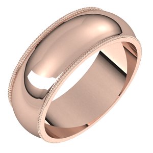 Milgrain Half Round Band