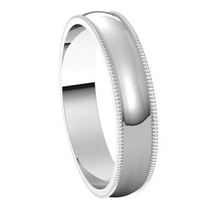 Lightweight Milgrain Half Round Band