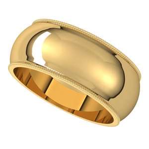 Milgrain Half Round Band