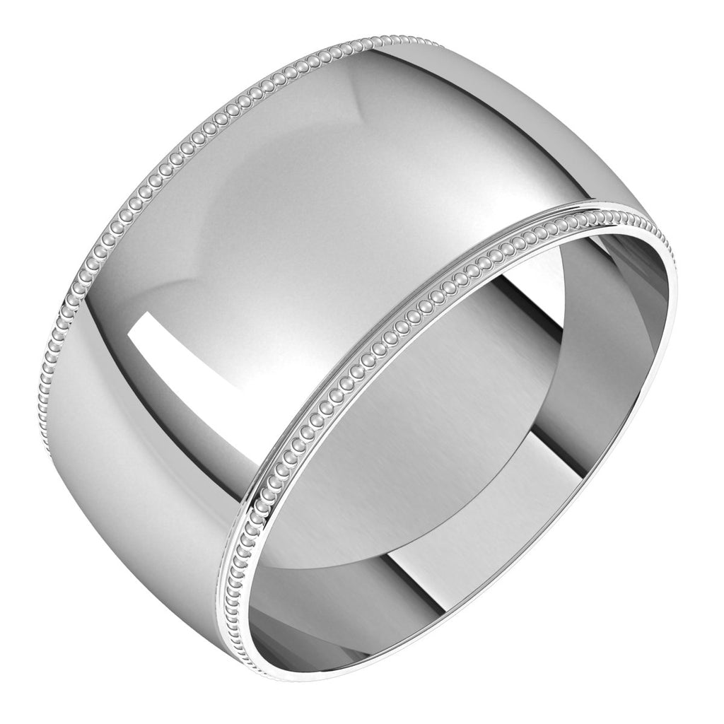 Lightweight Milgrain Half Round Band