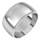 Lightweight Milgrain Half Round Band