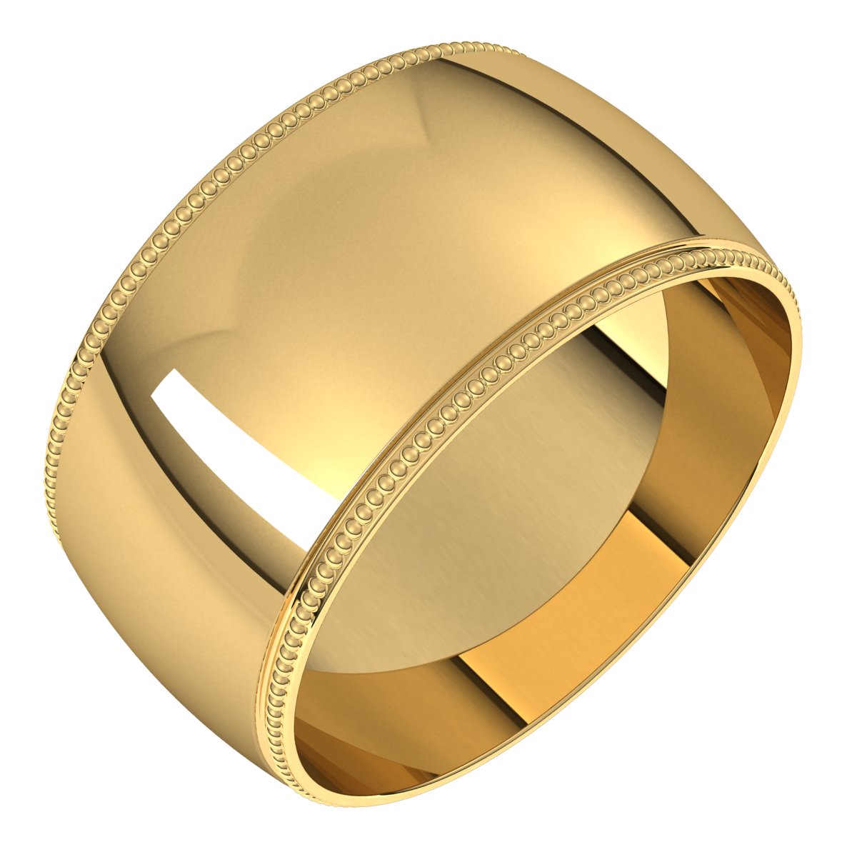 Lightweight Milgrain Half Round Band