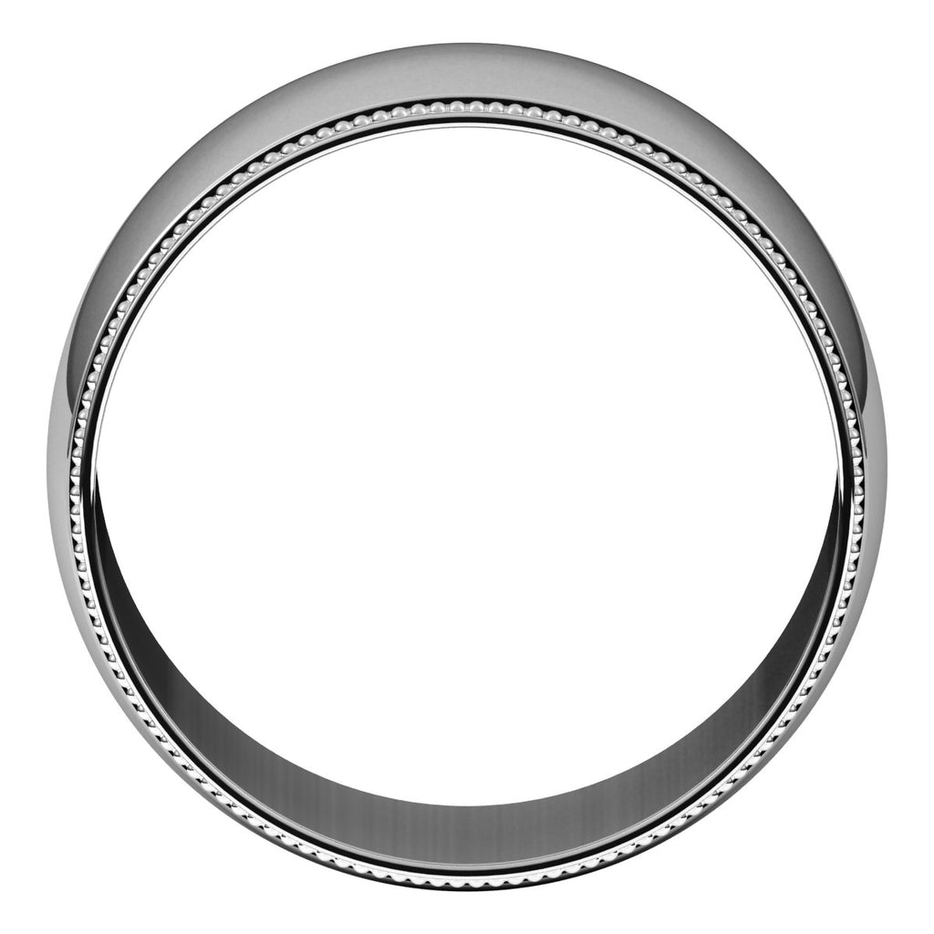Lightweight Milgrain Half Round Band
