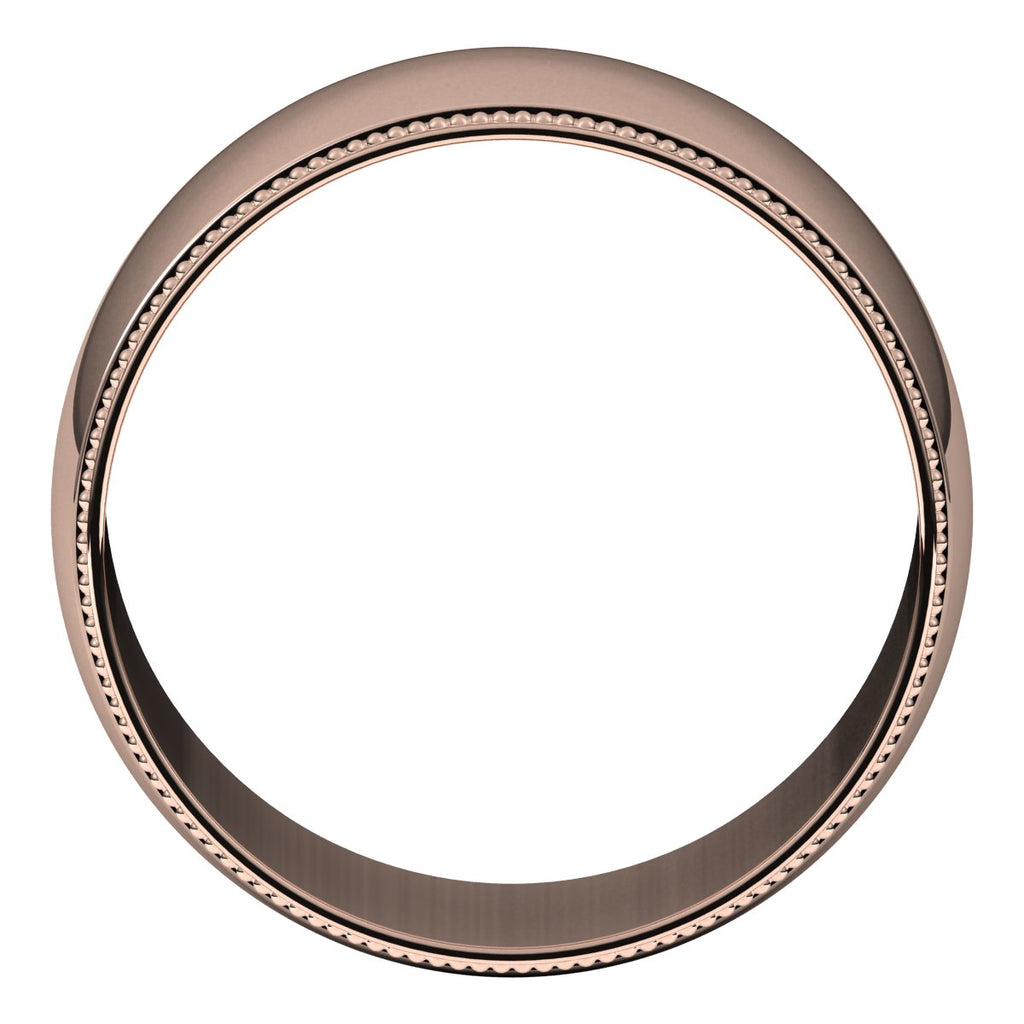 Lightweight Milgrain Half Round Band