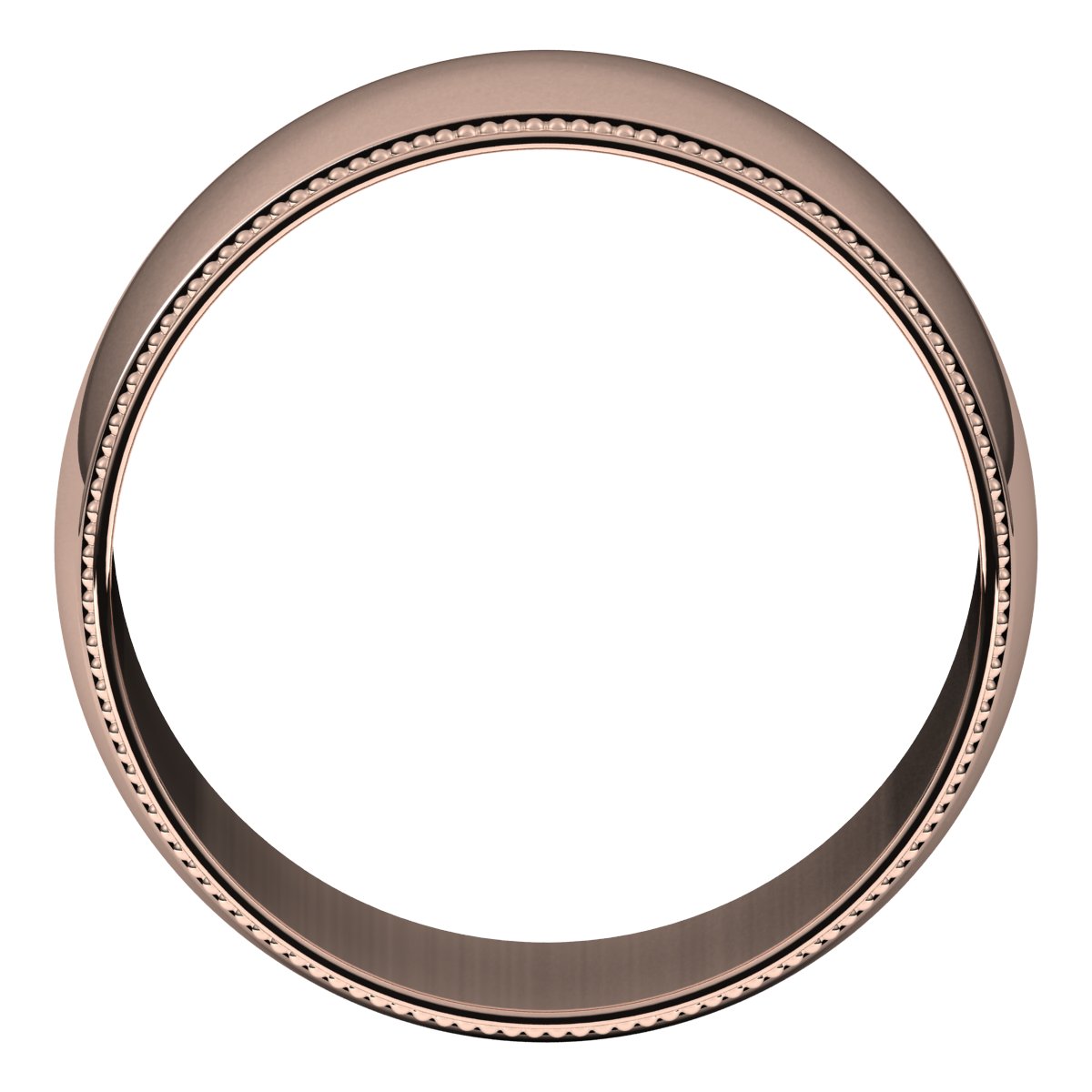 Lightweight Milgrain Half Round Band