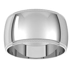 Lightweight Milgrain Half Round Band