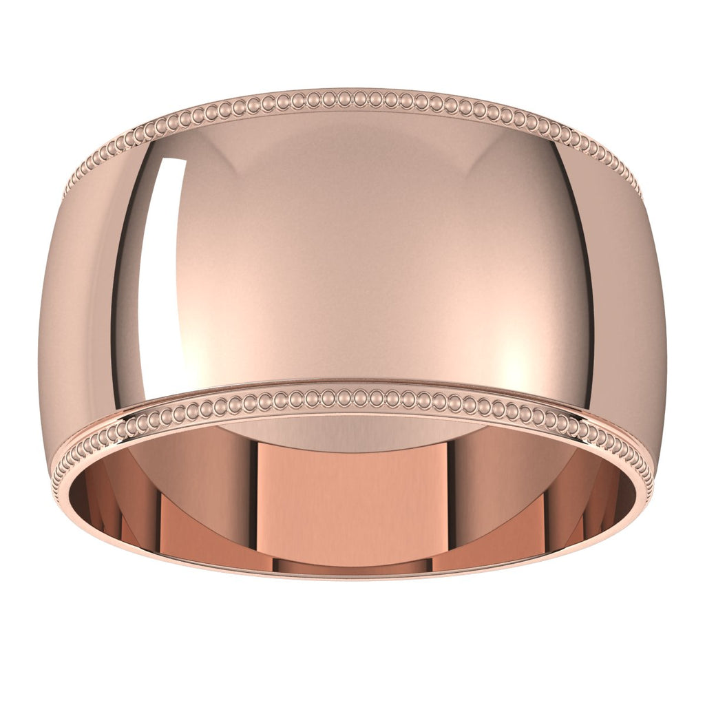 Lightweight Milgrain Half Round Band
