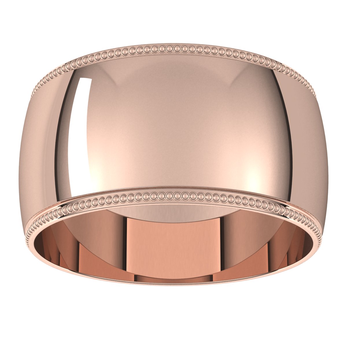 Lightweight Milgrain Half Round Band