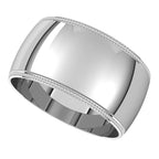 Lightweight Milgrain Half Round Band