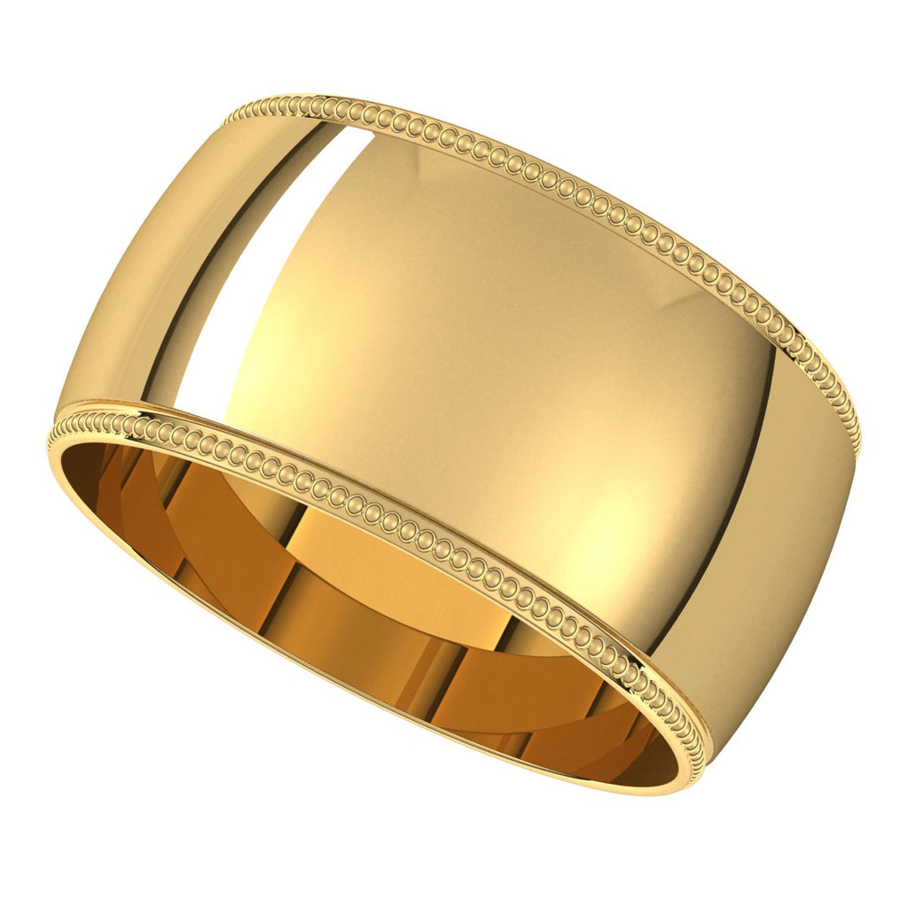 Lightweight Milgrain Half Round Band