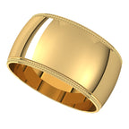Lightweight Milgrain Half Round Band