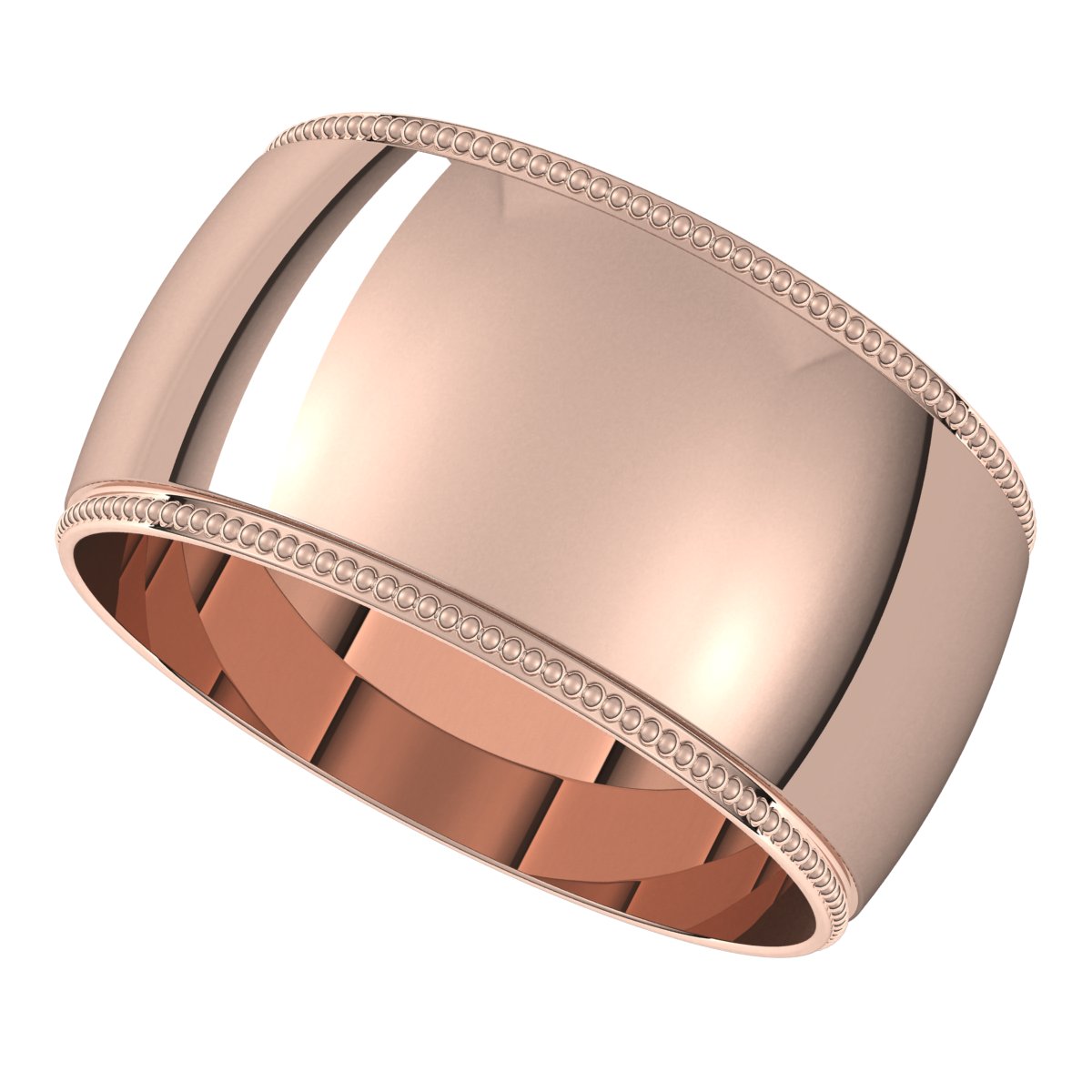 Lightweight Milgrain Half Round Band
