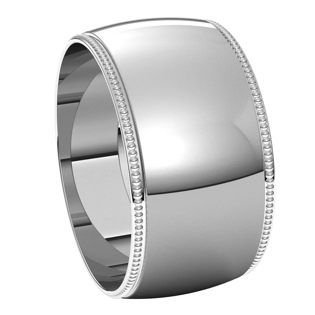 Lightweight Milgrain Half Round Band