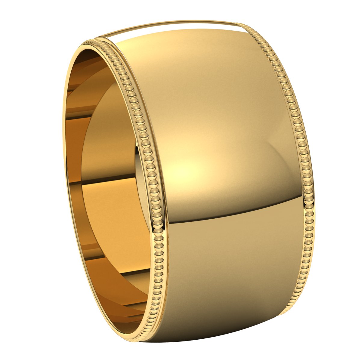 Lightweight Milgrain Half Round Band