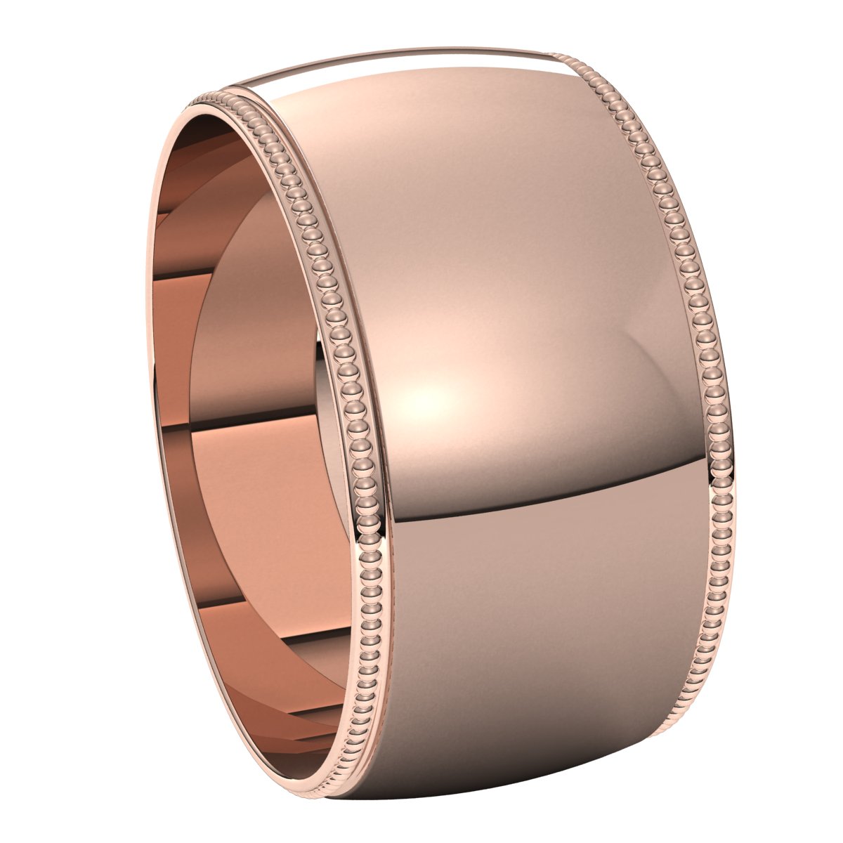 Lightweight Milgrain Half Round Band