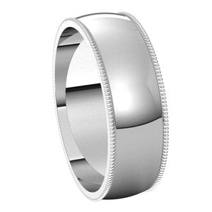 Lightweight Milgrain Half Round Band