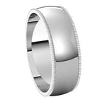 Lightweight Milgrain Half Round Band