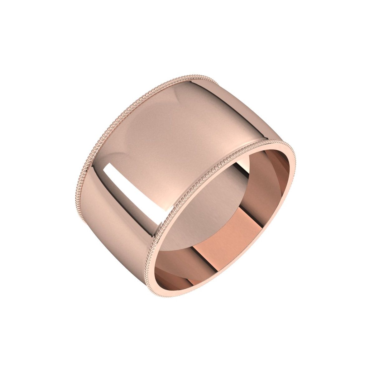 Lightweight Milgrain Half Round Band