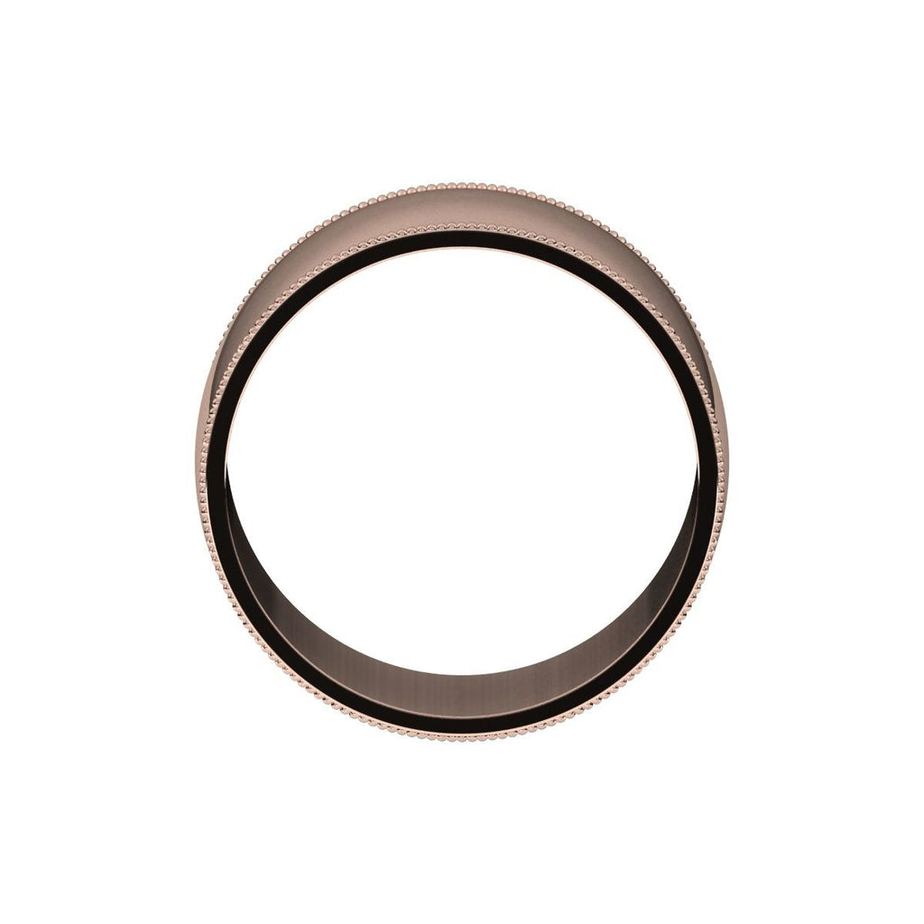 Lightweight Milgrain Half Round Band