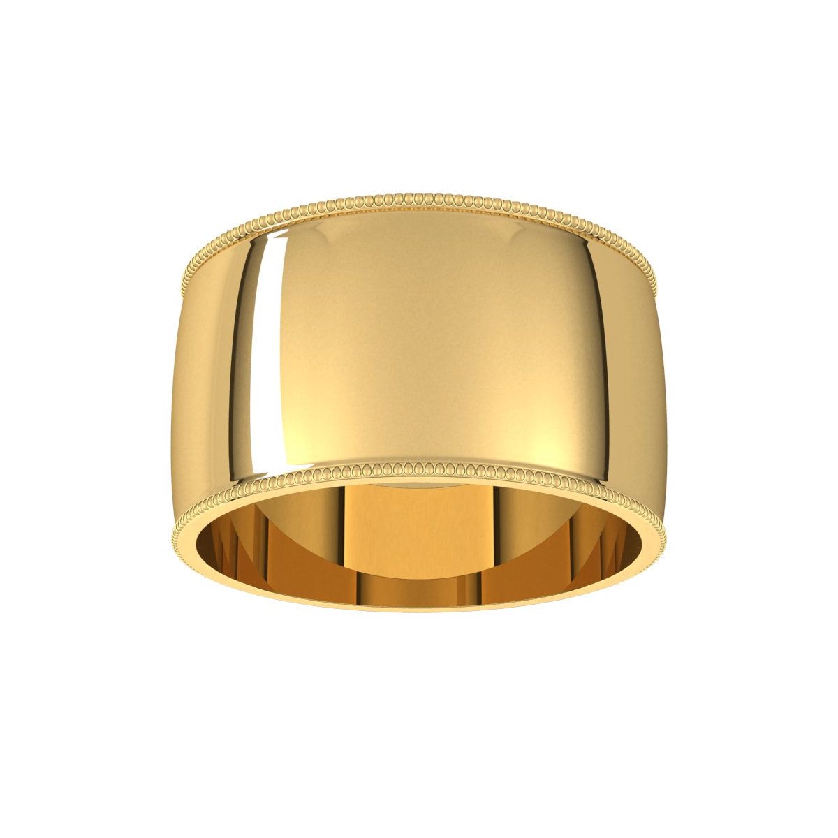Lightweight Milgrain Half Round Band