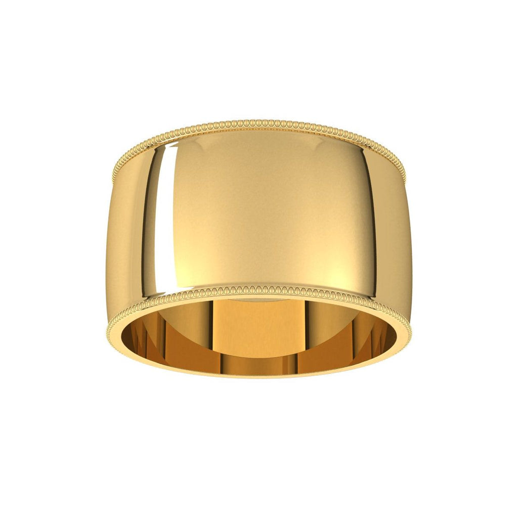 Lightweight Milgrain Half Round Band
