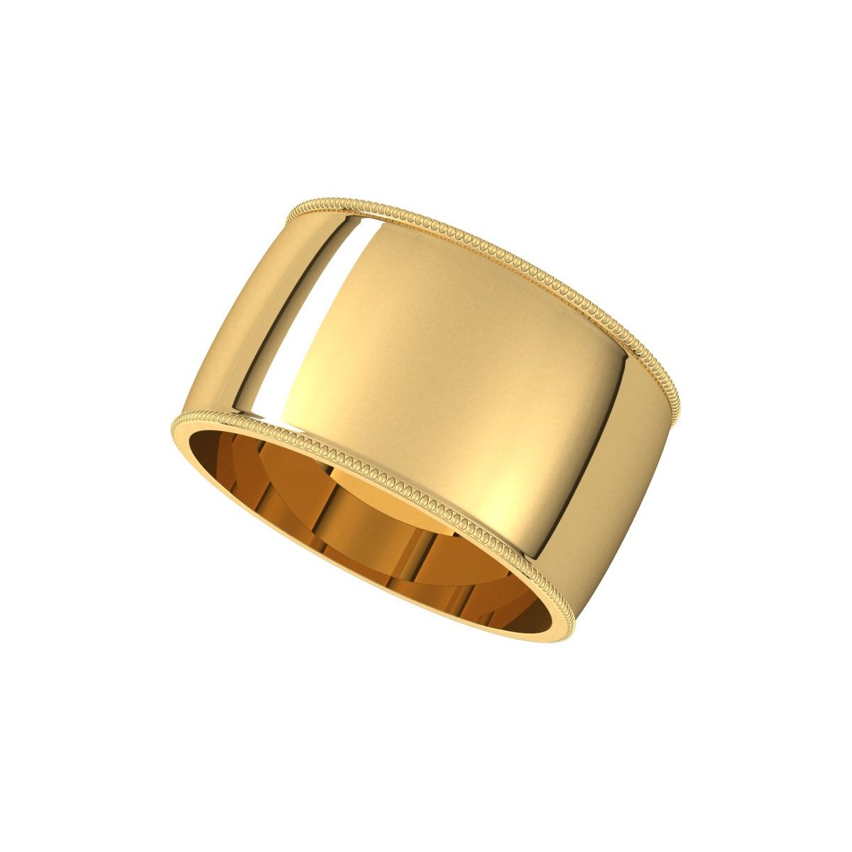 Lightweight Milgrain Half Round Band