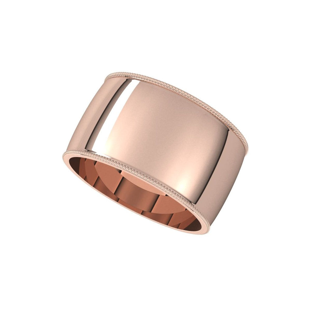 Lightweight Milgrain Half Round Band