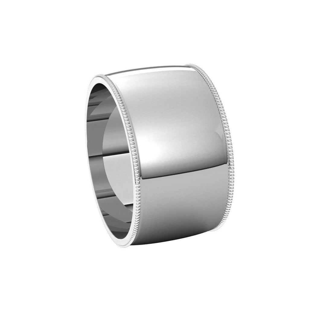 Lightweight Milgrain Half Round Band